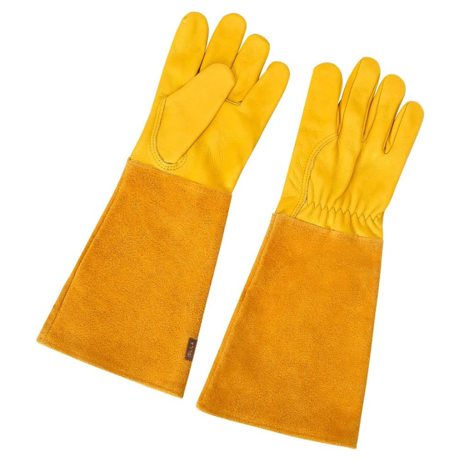 Long Leather Garden Gloves