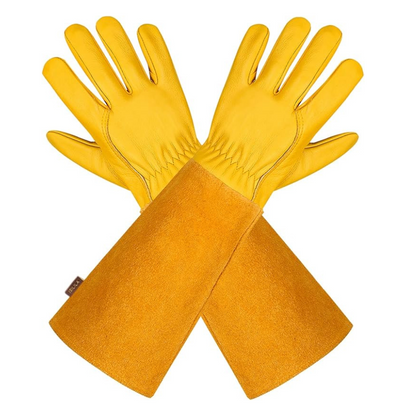 Long Leather Garden Gloves