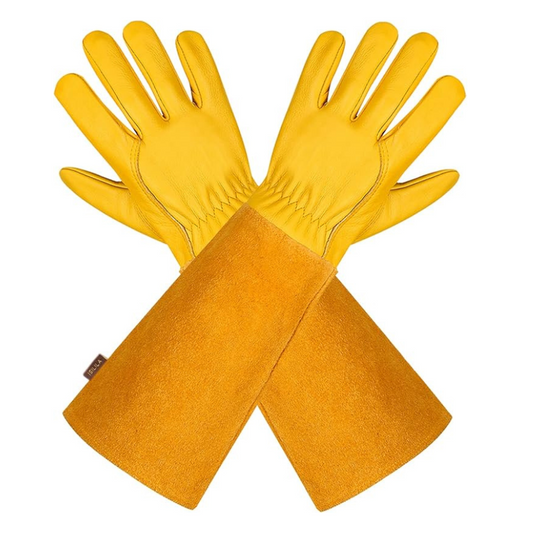 Long Leather Garden Gloves